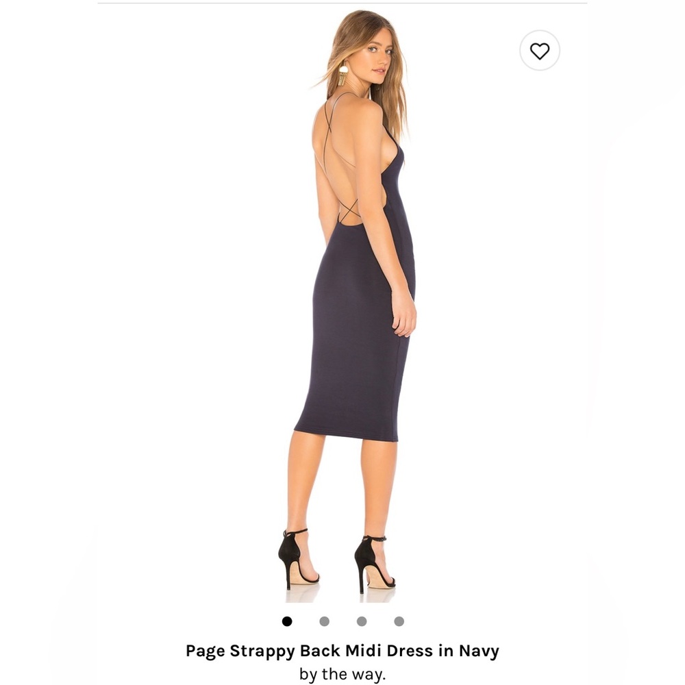 Page Strappy Back Midi Dress in Navy by the way